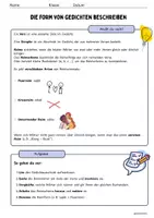 Vorschau - Arbeitsblätter - Die Form von Gedichten beschreiben (inkl. Musterlösung) - Seite 1