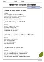 Vorschau - Arbeitsblätter - Die Form von Gedichten beschreiben (inkl. Musterlösung) - Seite 2