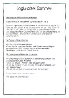 Vorschau - Arbeitsblätter - Logikrätsel Sommer Grundschule DaZ Sek I Deutsch Leseverstehen - Seite 1