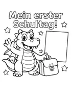 Vorschau - Arbeitsblätter - Mein erster Schultag - Malblatt mit Drachen (Freebie) - Seite 1