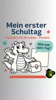 Vorschau - Arbeitsblätter - Mein erster Schultag - Malblatt mit Drachen (Freebie) - Deckblatt