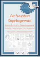 Vorschau - Arbeitsblätter - Vier Freunde im Regenbogenwald - Sternenfunkeln im Regenbogenwald - inhaltsentnehmendes Lesen, Dezember - Deckblatt