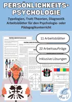 Vorschau - Arbeitsblätter - Arbeitsblätter Persönlichkeitspsychologie - Deckblatt