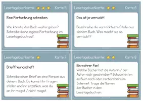 Vorschau - Aufgabenkarten - Aufgabenkartei für ein Lesetagebuch - Seite 3