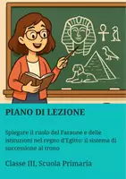 anteprima - Piani di lezione - Spiegare il ruolo del Faraone e delle istituzioni nel regno d’Egitto: il sistema di successione al trono - Pagina di copertina