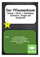 Vorschau - Arbeitsblätter - Pflaumenbaum - Der Herbst- Ernte und Obstbäume - Text,Steckbrief,Fragen - Deckblatt