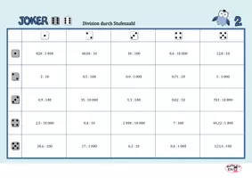 Vorschau - Spiele - "Joker 6" einfache Multiplikation und Division mit Dezimalbrüchen - Seite 2