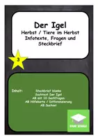Vorschau - Arbeitsblätter - Der Igel im Herbst - Deckblatt