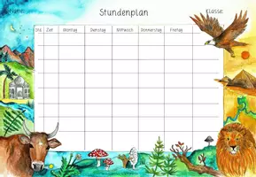 Vorschau - Mal- und Bastelvorlagen - Stundenplan für die 5.Klasse - Seite 1
