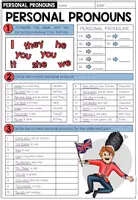 Vorschau - Arbeitsblätter - PERSONAL PRONOUNS - Worksheets (Bundle) - Seite 1