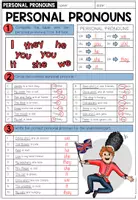 Vorschau - Arbeitsblätter - PERSONAL PRONOUNS - Worksheets (Bundle) - Seite 3