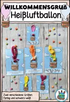 Vorschau - Mal- und Bastelvorlagen - Heißluftballon Höhenflüge - Willkommensgruß zum neuen Schuljahr - Schulanfang - Deckblatt