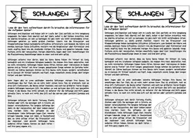Vorschau - Arbeitsblätter - Forscherheft - Schlangen - Eigenständiges Arbeiten - Seite 3