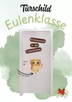 Vorschau - Mal- und Bastelvorlagen - Türschild Eulenklasse - Deckblatt