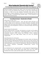 Vorschau - Arbeitsblätter - Was bedeutet Demokratie heute? - Entwicklung demokratischer Werte - Deckblatt