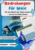 Vorschau - Arbeitsblätter - Bedrohungen für Wale: Klimawandel & Umweltverschmutzung - Deckblatt