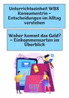 Vorschau - Arbeitsblätter - WBS - Woher kommt das Geld? – Einkommensarten im Überblick - Deckblatt