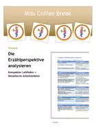 Vorschau - Arbeitsblätter - Erzählperspektive analysieren (Ich-, personaler, auktorialer, neutraler Erzähler) - Deckblatt