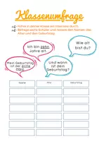 Aperçu - Feuilles d'exercices - Klassenumfrage Alter Geburtstag - sondage en classe âge et anniversaire - Page 1