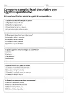 anteprima - Quiz - Scrivere brevi frasi su animali e oggetti di uso quotidiano - Quiz - Pagina 1