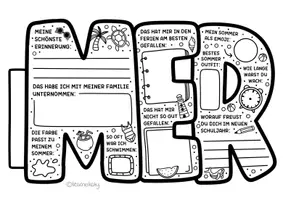 Vorschau - Arbeitsblätter - Rückblick auf die Sommerferien - Doodle Sommer Steckbrief zum Ausfüllen zum Schulstart - Seite 2