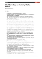 Vorschau - Arbeitsblätter - Short Story Keepers Finder (Charles Palmer) im Englischunterricht - Seite 1
