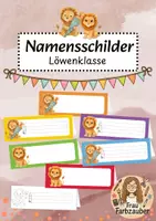 Vorschau - Anderer Materialtyp - Namensschilder Klassentier Löwe / Löwenklasse - Deckblatt