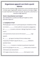 anteprima - Schede informative - Organizzare appunti con titoli e punti elenco - Pagina 1