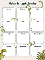 Vorschau - Mal- und Bastelvorlagen - Geburtstagskalender Dinoklasse - Seite 2