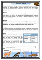 Vorschau - Arbeitsblätter - Australian Animals Reading Comprehension - Seite 1