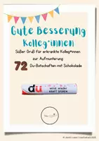 Vorschau - Mal- und Bastelvorlagen - 72 Du-Botschaften "Gute Besserung" Kolleg*innen Schokoriegel Banderole - Deckblatt