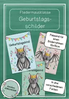 Vorschau - Bildkarten - Fledermausklasse - Geburtstagsschilder / Geburtstagsaufsteller - Deckblatt
