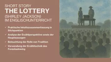Vorschau - Arbeitsblätter - Short Story The Lottery (Sherley Jackson) im Englischunterricht - Deckblatt