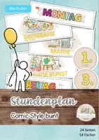 Vorschau - Poster - Stundenplan Schilder Comic Stil - Deckblatt