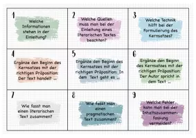 Vorschau - Merkblätter - Wiederholung Texterschließung / TGA (Abschlussprüfung Deutsch Realschule Bayern) - Deckblatt
