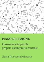 anteprima - Piani di lezione - Riassumere in parole proprie il contenuto centrale - Pagina di copertina