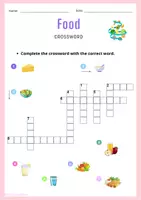 Vista previa - Hojas de trabajo - Food Vocabulary Worksheets & Games for Kids - página 1