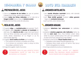 Vista previa - Unidades / Secuencias / Situaciones de Aprendizaje - JUEGO TABLAS MULTIPLICAR / BIDERKETA-TAULEN JOLASA - página 1