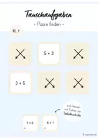 Vorschau - Spiele - Tauschaufgaben Paare finden / Zuordnungsspiel (Mathe Klasse 1) - Deckblatt