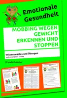 Vorschau - Arbeitsblätter - Mobbing wegen Gewicht erkennen und stoppen - Wissenswertes und Aufgaben - Deckblatt