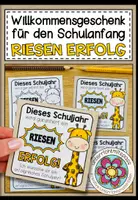 Vorschau - Mal- und Bastelvorlagen - Willkommensgruß / Willkommensgeschenk für den Schulanfang - Riesen Erfolg - Deckblatt