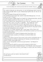 Vorschau - Arbeitsblätter - Sommer Lesetext als Leseweg oder Hörweg Klasse 2, Klasse 3, Klasse 4, DaZ - Seite 2