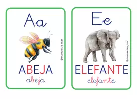 Vista previa - Decoración del aula - FLASHCARDS VOCALES ANIMALES ACUARELA @mamaestra_mar - página 1