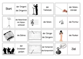 Vorschau - Stationenlernen - Lernspiel Domino Fachbegriffe Fachwörter Orchester - Seite 1