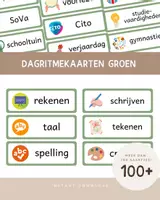 Voorbeeld - Dagritmekaarten Klassenset Compleet | Printable Groen | Klassenorganisatie | Klassenmanagement | Whiteboard Kaartjes | Onderwijs - Voorblad