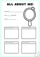 Vista previa - Hojas de trabajo - All About Me Worksheet – Printable Icebreaker Activity for ESL & Primary Students - página 1