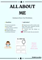 Vista previa - Hojas de trabajo - All About Me Worksheet – Printable Icebreaker Activity for ESL & Primary Students - Portada