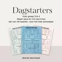 Voorbeeld - Dagstarters groep 3/4 plus en min sommen - Voorblad