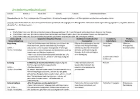 Vorschau - Stundenentwürfe - Unterrichtsverlaufsskizze: Zirkusartisten - mit Kleingeräten experimentieren - Seite 1