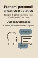 anteprima - Quiz - Pronomi personali al dativo e ablativo - Quiz - Pagina di copertina